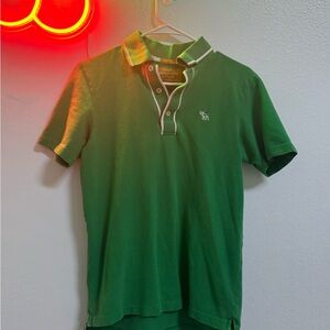 Abercrombie & Fitch Green Polo with Contrast Trim